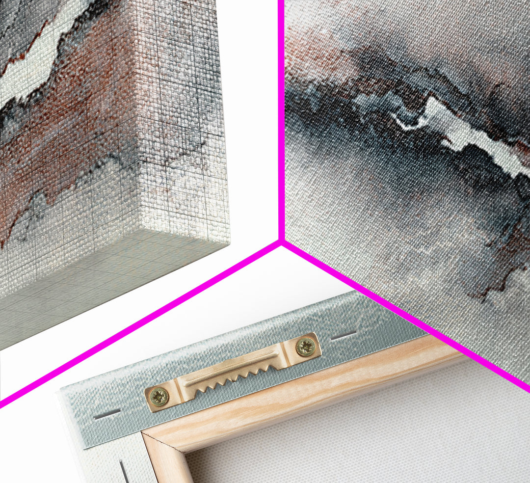 Zen Rock Garden Abstraction Canvas Print, Asian Inspired Art, Wall Art, Living Room Decor, Watercolor Art, Harmony, Bird Art, ASI-3x1-30