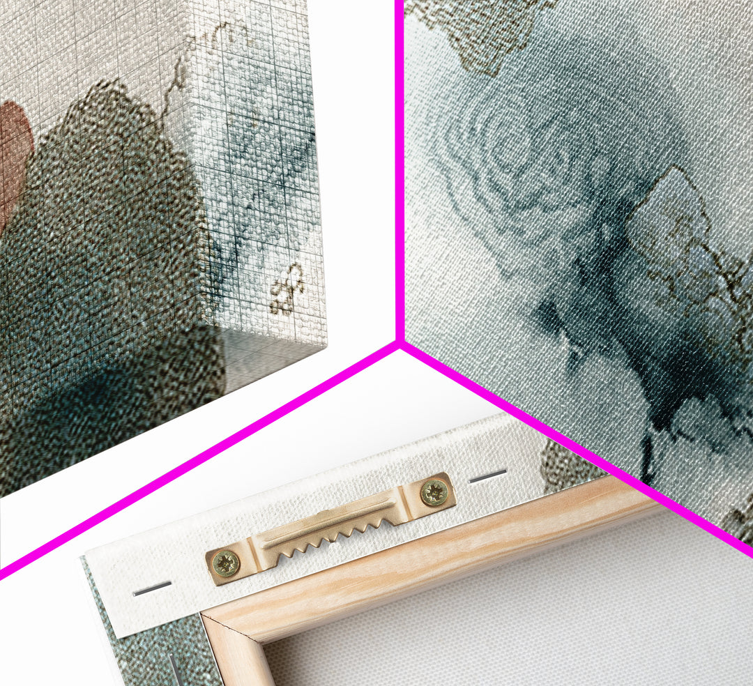Zen Rock Garden Abstraction Canvas Print, Asian Inspired Art, Living Room Decor, Oil Painting, Harmony, Japandi Wall Art, ASI-3x1-78
