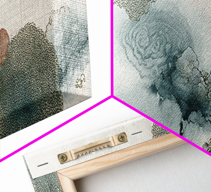 Zen Rock Garden Abstraction Canvas Print, Asian Inspired Art, Living Room Decor, Oil Painting, Harmony, Japandi Wall Art, ASI-3x1-78