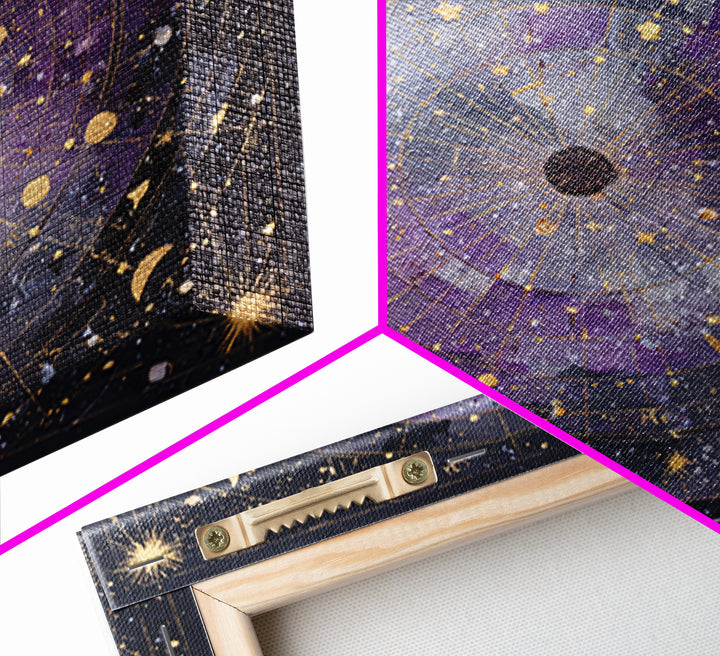 Scorpio Formed from Stars and Jeweled Shadows Canvas Print, Astrology Art, Statement Artwork, Living Room Decor, Oil Painting, AST-1x1-82