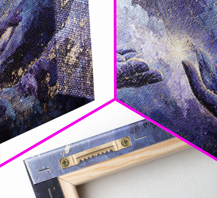 Tarot Cosmic Hand Holding a Glowing Star Canvas Print, Astrology Art, Astrology, Living Room Decor, Watercolor Art, Zodiac, AST-2x1-98