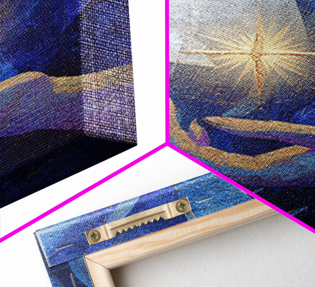 Tarot Cosmic Hand Holding a Glowing Star Framed Canvas Print, Astrology Art, Printable Wall Art, Living Room Decor, Zodiac, AST-2x3-38