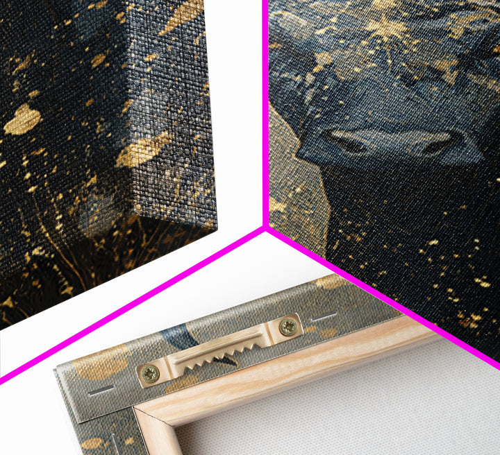 Bull Constellation Above Golden Meadow Canvas Print, Astrology Art, Celestial Decor, Living Room Decor, Fine Art, Zodiac, AST-2x3-49