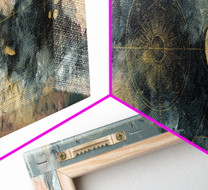 Capricorn Sea Goat Emerging from Cosmic Waves Canvas Print, Astrology Art, Astrology Wall Art, Living Room Decor, AST-3x1-11