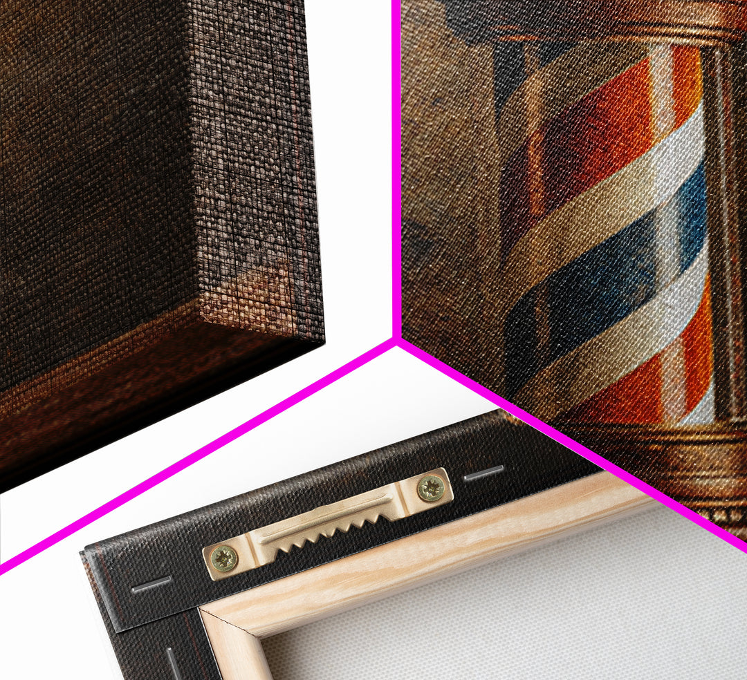 Old School Barber Pole Canvas Print, Barbershop Art, Printable Art, Barbershop Decor, Abstract Art, Grooming, BAA-1x1-3