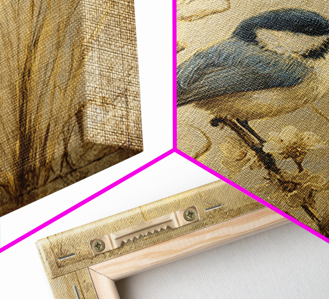 Small Bird on a Flowering Branch Canvas Print, Bed and Breakfast Art, Farmhouse Wall Art, Living Room Decor, Fine Art, BAB-1x1-14