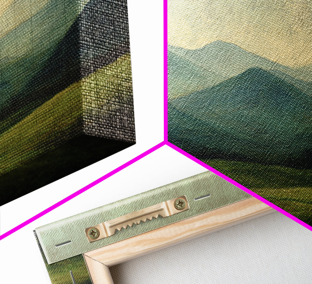 Classic Landscape with Rolling Green Hills Canvas Print, Bed and Breakfast Art, Statement Artwork, Living Room Decor, BAB-2x1-20