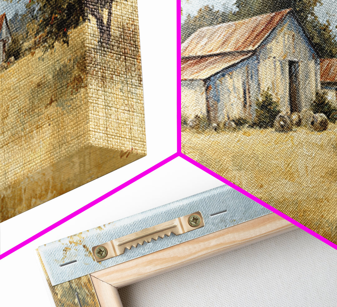 Apple Orchard Scene Framed Canvas Print, Bed and Breakfast Art, Decor, Living Room Decor, Fine Art, Dopamine Decor, BAB-2x1-33