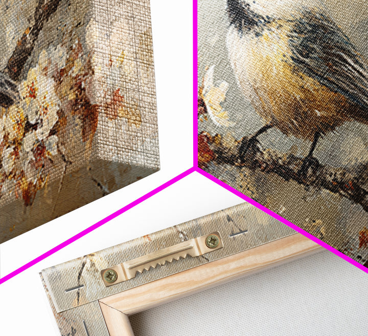 Small Bird on a Flowering Branch Canvas Print, Bed and Breakfast Art, Contemporary Art, Living Room Decor, Bedroom Wall Art, BAB-2x1-34