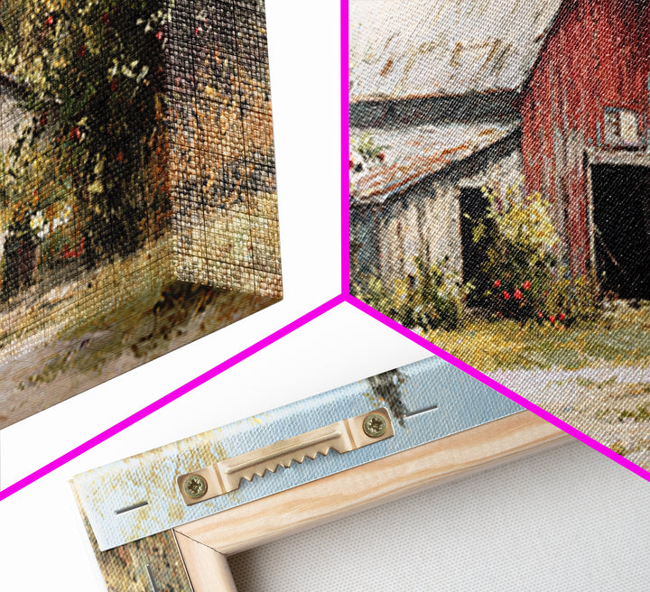 Apple Orchard Scene Framed Canvas Print, Bed and Breakfast Art, Decor, Living Room Decor, Fine Art, Dopamine Decor, BAB-2x1-9