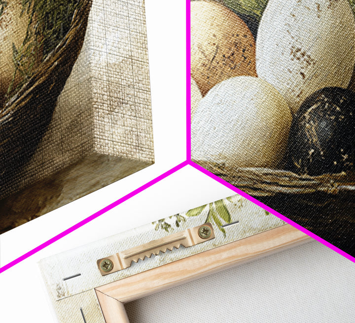 Fresh Eggs in a Woven Basket with Canvas Print, Bed and Breakfast Art, Printable Wall Art, Living Room Decor, Watercolor Art, BAB-2x1-98
