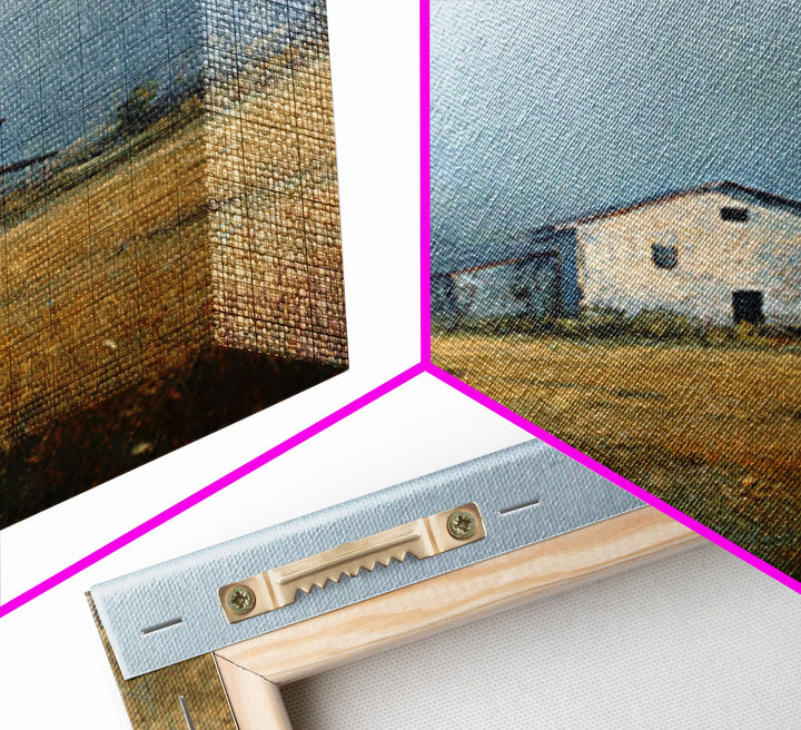 Old Farmhouse Landscape Canvas Print, Bed and Breakfast Art, Minimalist Decor, Living Room Decor, Oil Painting, BAB-2x3-15