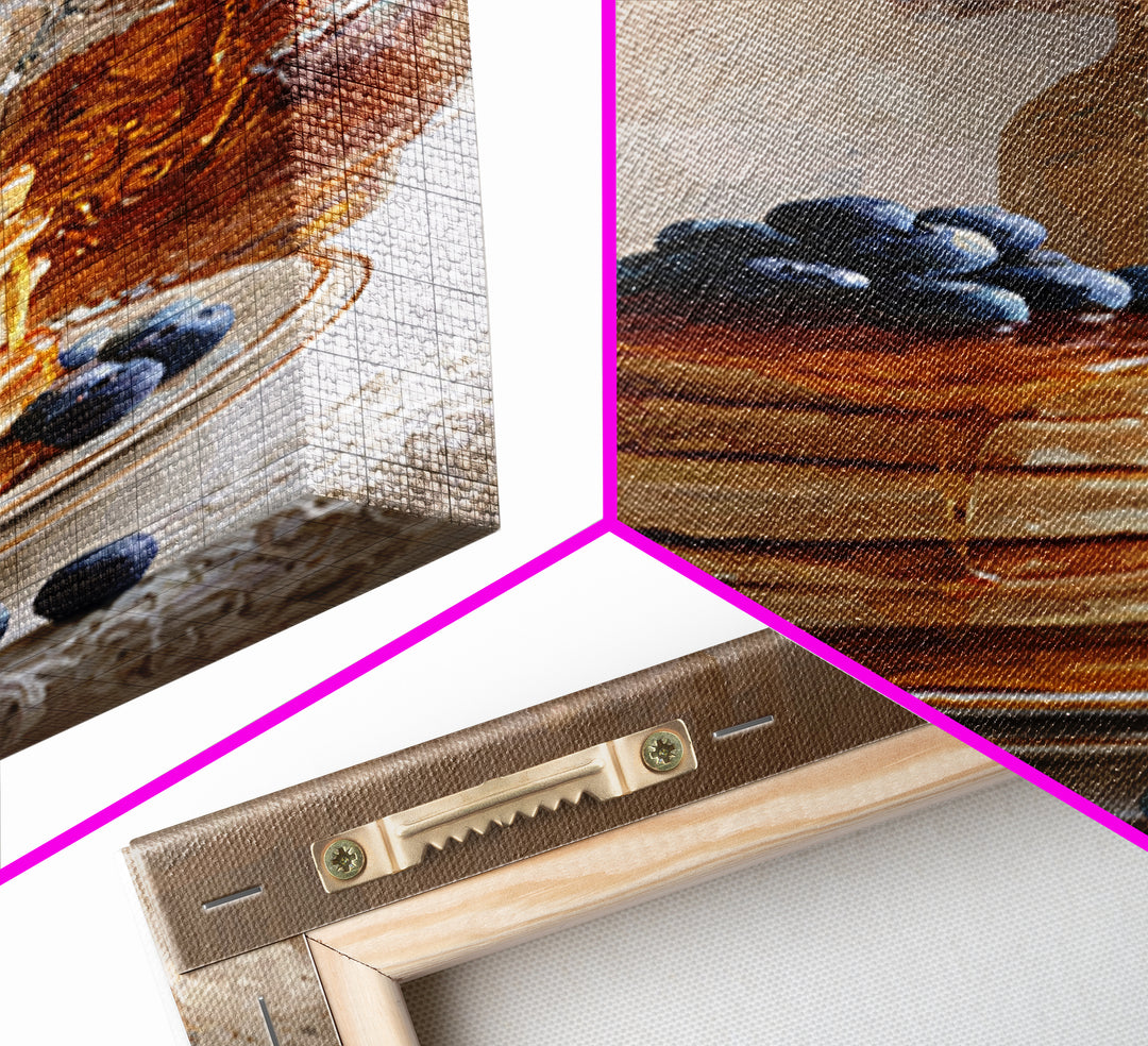 Blueberry Pancakes Still Life Canvas Print, Bed and Breakfast Art, Gallery Decor, Living Room Decor, Fine Art, BAB-2x3-16