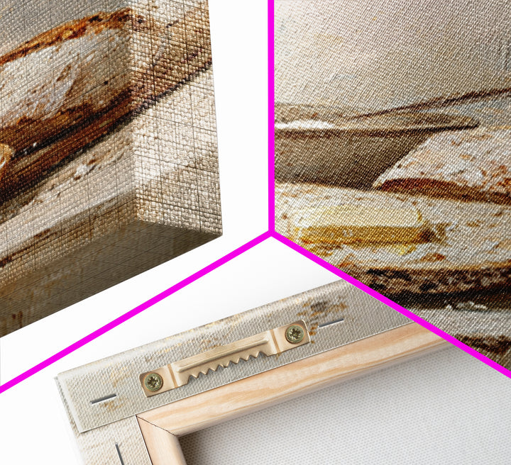 Freshly Baked Bread Framed Canvas Print, Bed and Breakfast Art, Above Bed Decor, Living Room Decor, Fine Art, BAB-2x3-28