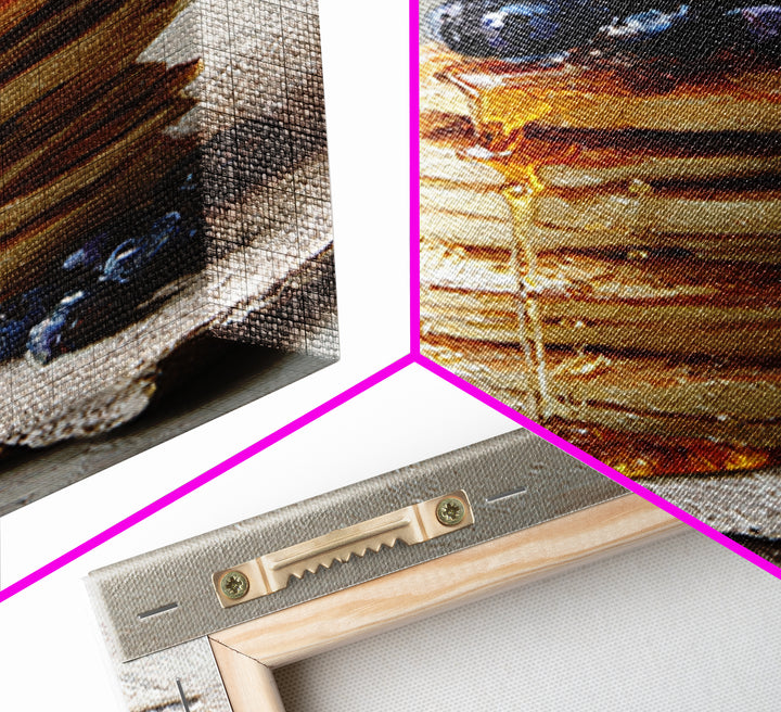 Blueberry Pancakes Still Life Framed Canvas Print, Bed and Breakfast Art, Print, Living Room Decor, Fine Art, BAB-2x3-64