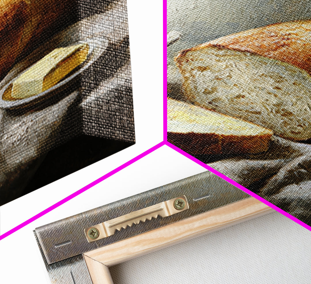 Freshly Baked Bread Framed Canvas Print, Bed and Breakfast Art, Farmhouse Wall Art, Living Room Decor, Fine Art, BAB-2x3-76