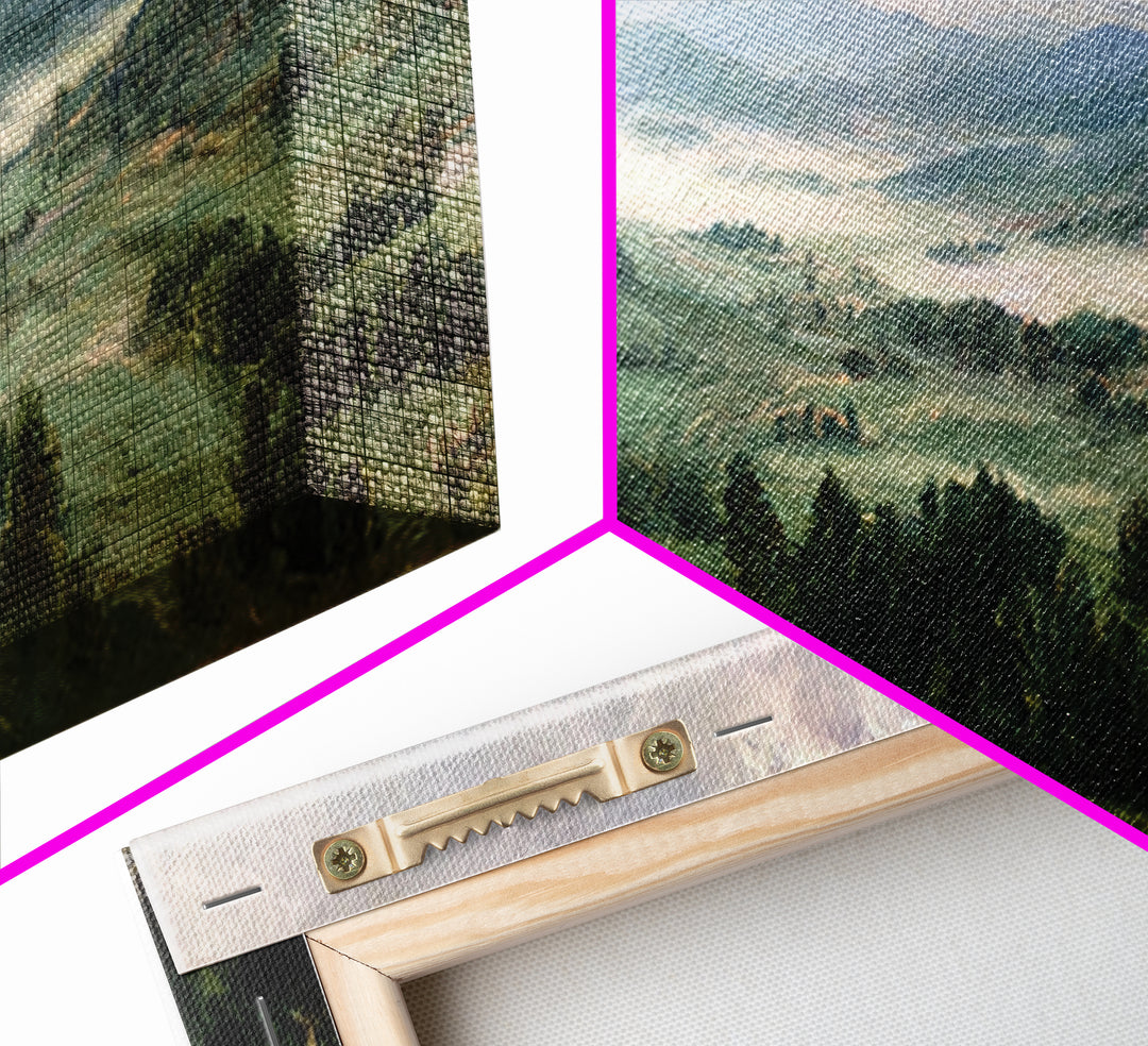 Classic Landscape with Rolling Green Hills Canvas Print, Bed and Breakfast Art, Neutral Decor, Living Room Decor, Oil Painting, BAB-3x1-40