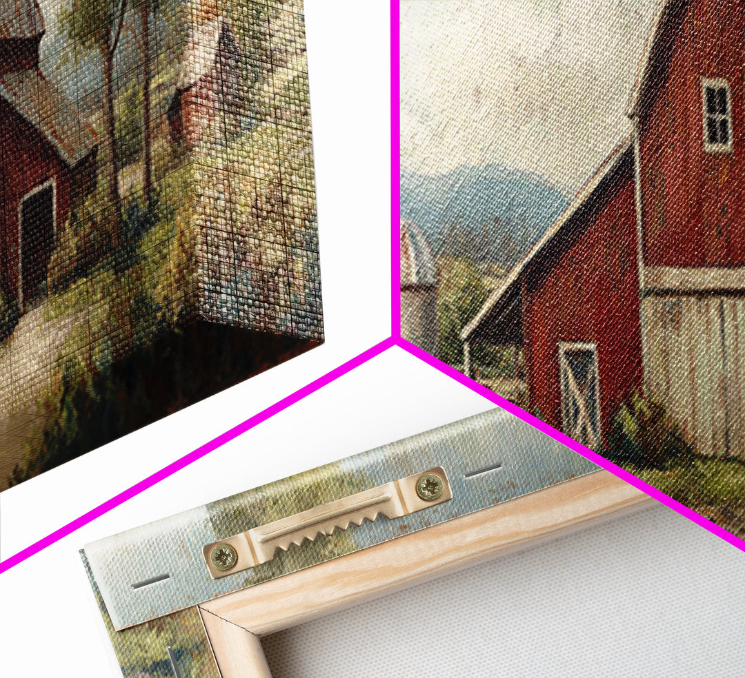 Apple Orchard Scene Framed Canvas Print, Bed and Breakfast Art, Coffee Wall Art, Living Room Decor, Fine Art, BAB-3x1-53