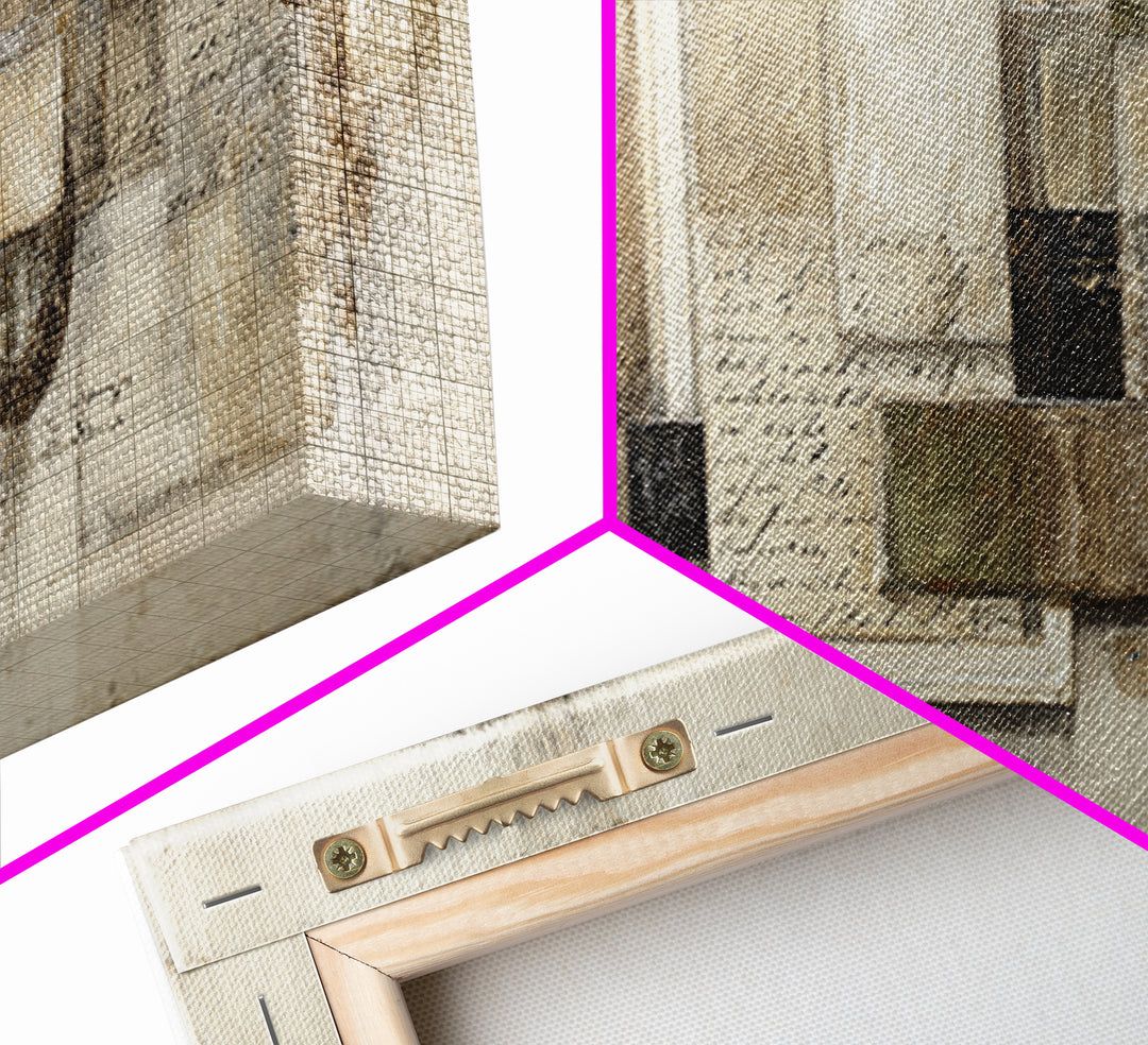 Antique Key and Handwritten Letter Arrangement Without Canvas Print, Bed and Breakfast Art, Neutral Decor, Living Room Decor, BAB-3x1-73