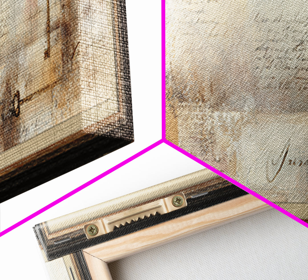 Antique Key and Handwritten Letter Arrangement Without Canvas Print, Bed and Breakfast Art, Luxury Decor, Living Room Decor, BAB-3x1-97