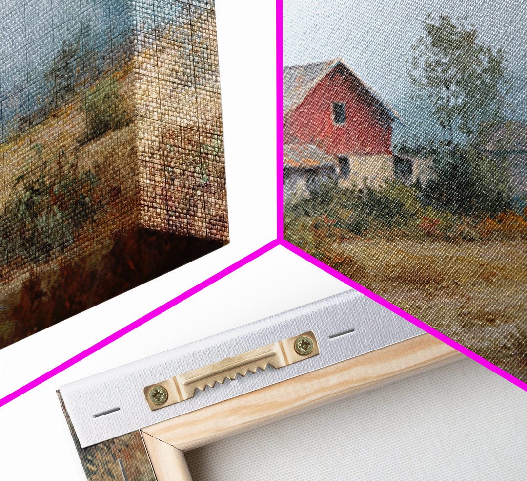 Old Farmhouse Landscape Framed Canvas Print, Bed and Breakfast Art, Room Decor, Living Room Decor, Fine Art, BAB-3x2-35
