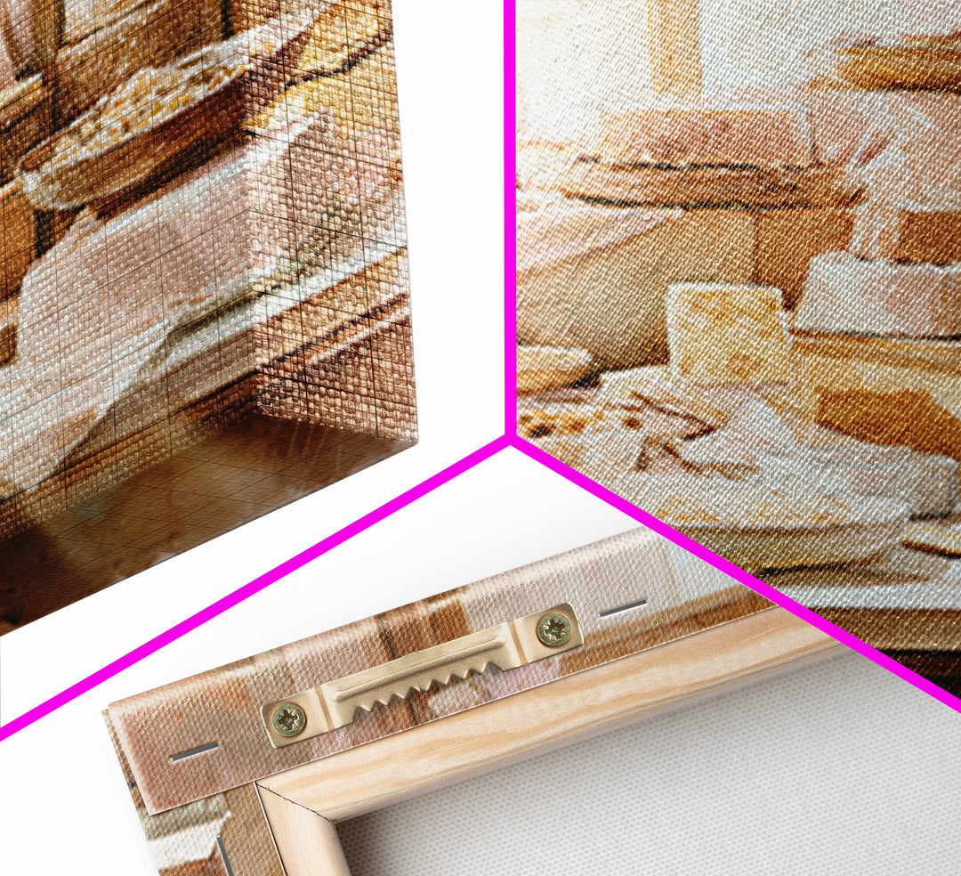 French Patisserie Window Display of Pastel Pastries Canvas Print, Bakery Art, Kids Art, Bakery Decor, Fine Art, Patisserie, BAK-1x1-26