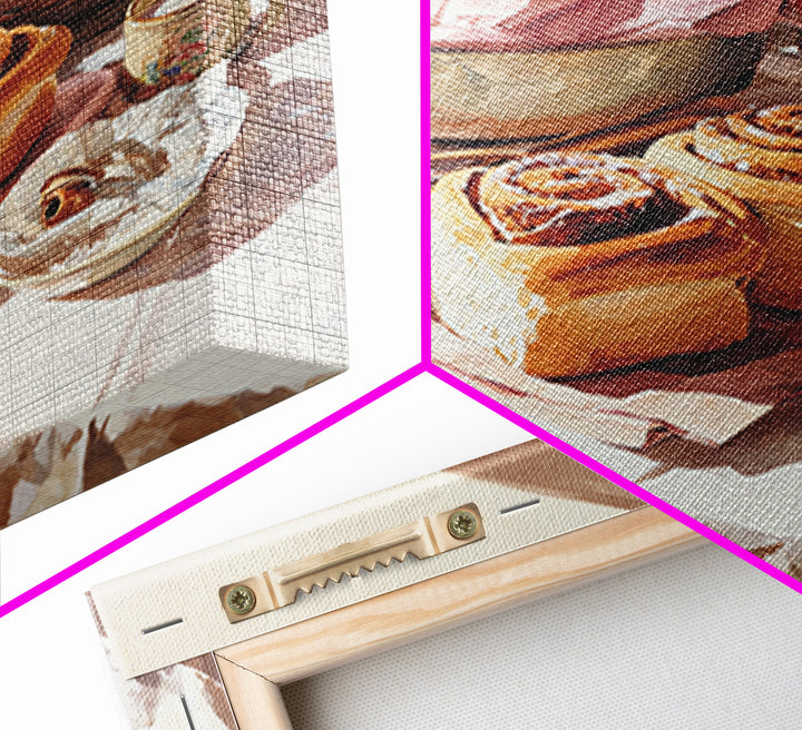 Cinnamon Rolls in a Warm Country Kitchen Canvas Print, Bakery Art, Digital Download Art, Bakery Decor, Fine Art, Patisserie, BAK-1x1-35