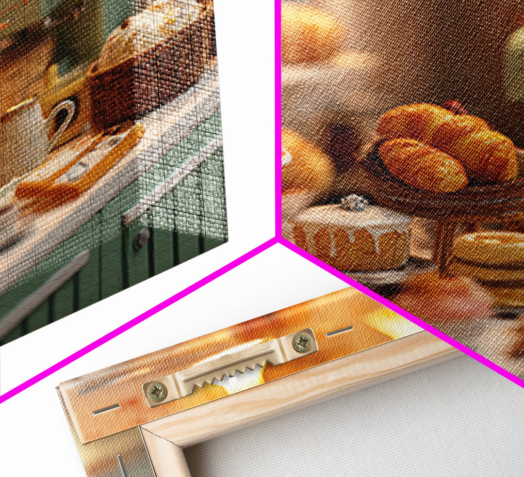 French Patisserie Window Display of Pastel Pastries Canvas Print, Bakery Art, Kids Art, Bakery Decor, Fine Art, Patisserie, BAK-1x1-50
