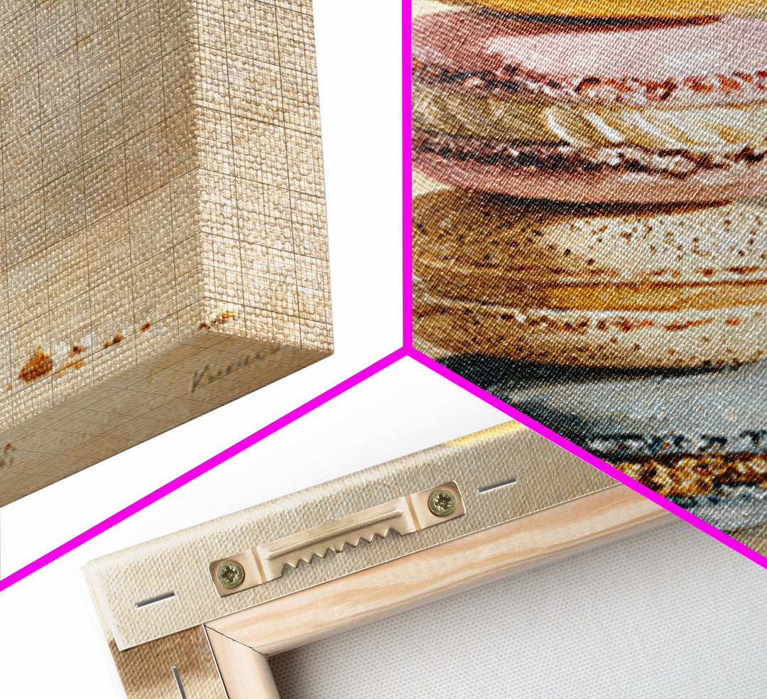 Single Perfect Macaron Tower Canvas Print, Bakery Art, Statement Artwork, Bakery Decor, Fine Art, Patisserie, Art Print, BAK-1x1-75