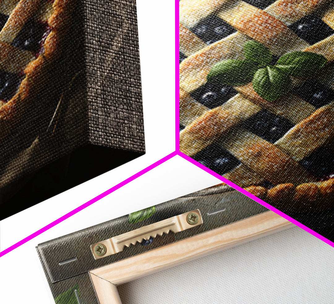 Blueberry Galette with Rustic Farmhouse Texture Canvas Print, Bakery Art, Fine Art Print, Bakery Decor, Fine Art, Patisserie, BAK-1x1-95