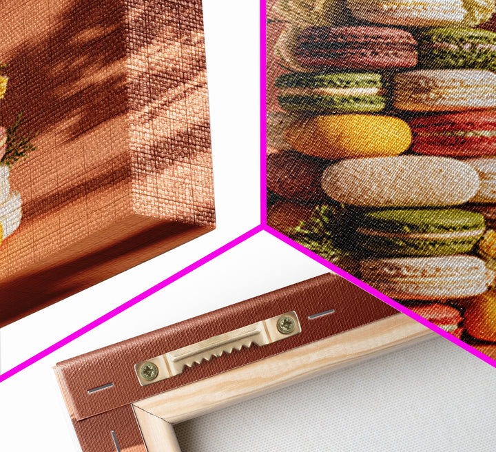 Single Perfect Macaron Tower Canvas Print, Bakery Art, Print, Bakery Decor, Fine Art, Patisserie, Food Art, Kitchen Print, BAK-1x1-99