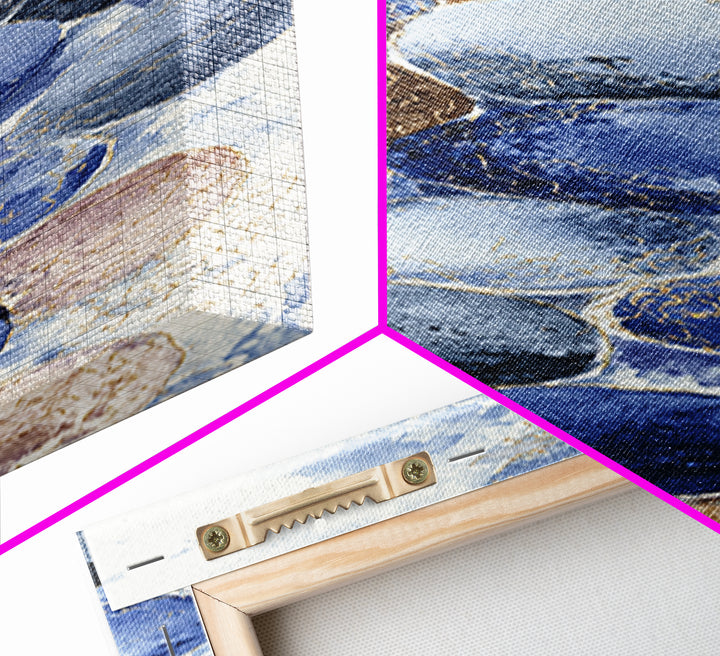 Blueberry Galette with Rustic Farmhouse Texture Canvas Print, Bakery Art, Watercolor Painting, Bakery Decor, Patisserie, BAK-1x3-35