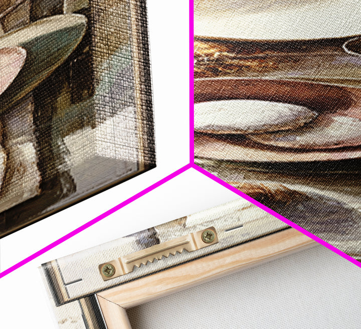 Painterly Eclair and Coffee Still Life Canvas Print, Bakery Art, Printable Art, Bakery Decor, Watercolor Art, Patisserie, BAK-1x3-48