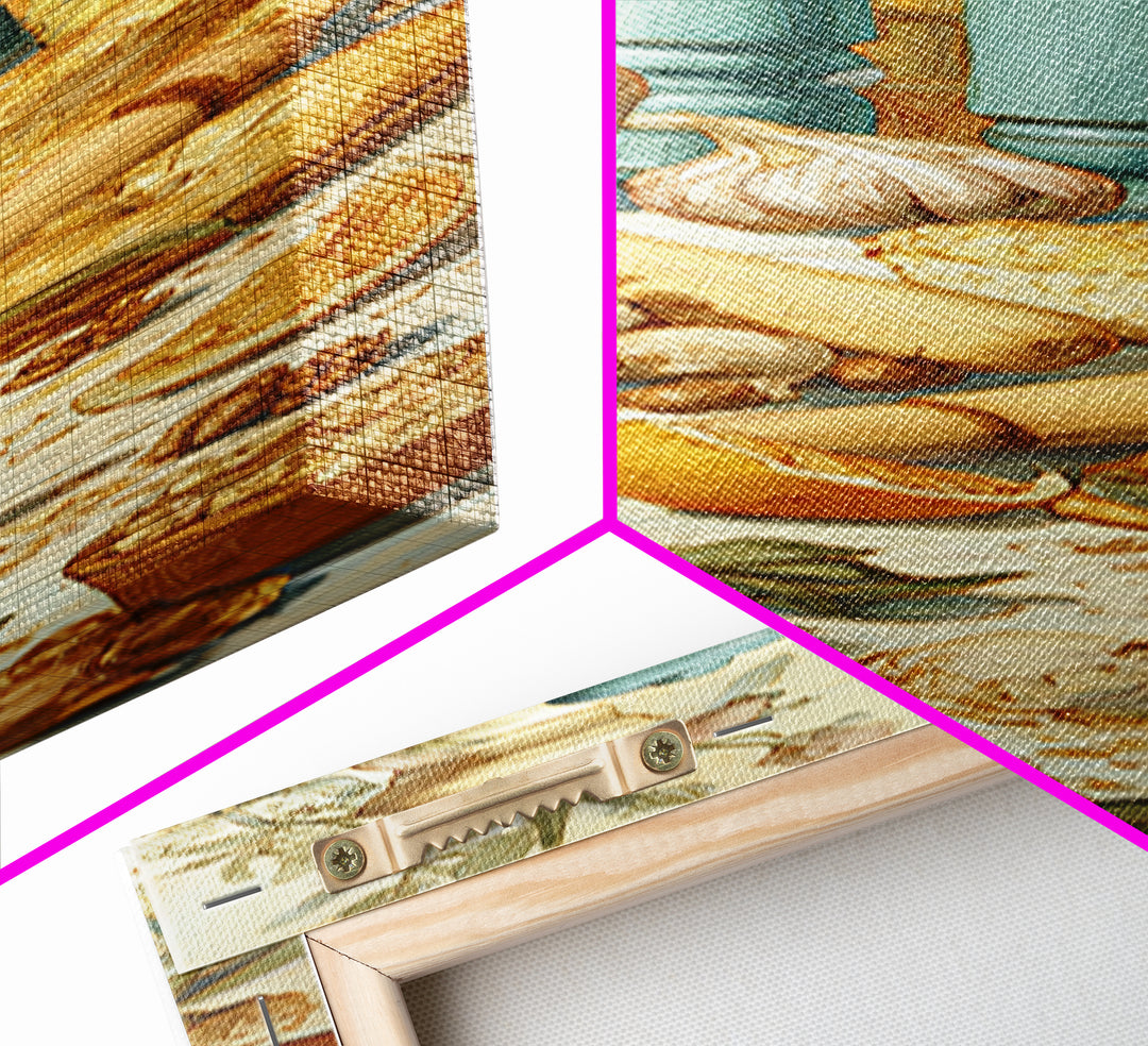 Patisserie Pattern of Rolling Pins and Pastries Canvas Print, Bakery Art, Kitchen Art Print, Bakery Decor, Fine Art, Patisserie, BAK-1x3-81