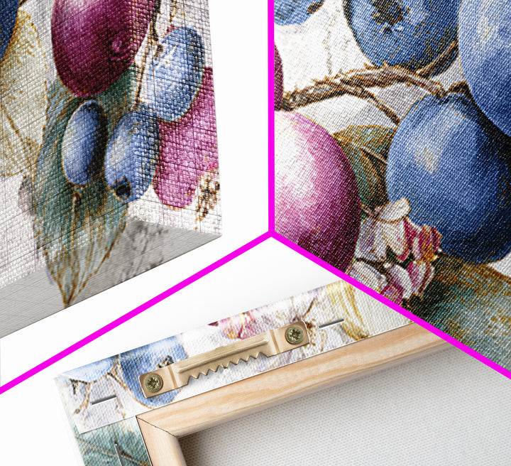 Blueberry Galette with Rustic Farmhouse Texture Framed Canvas Print, Bakery Art, Kids Art, Bakery Decor, Fine Art, Patisserie, BAK-2x1-19