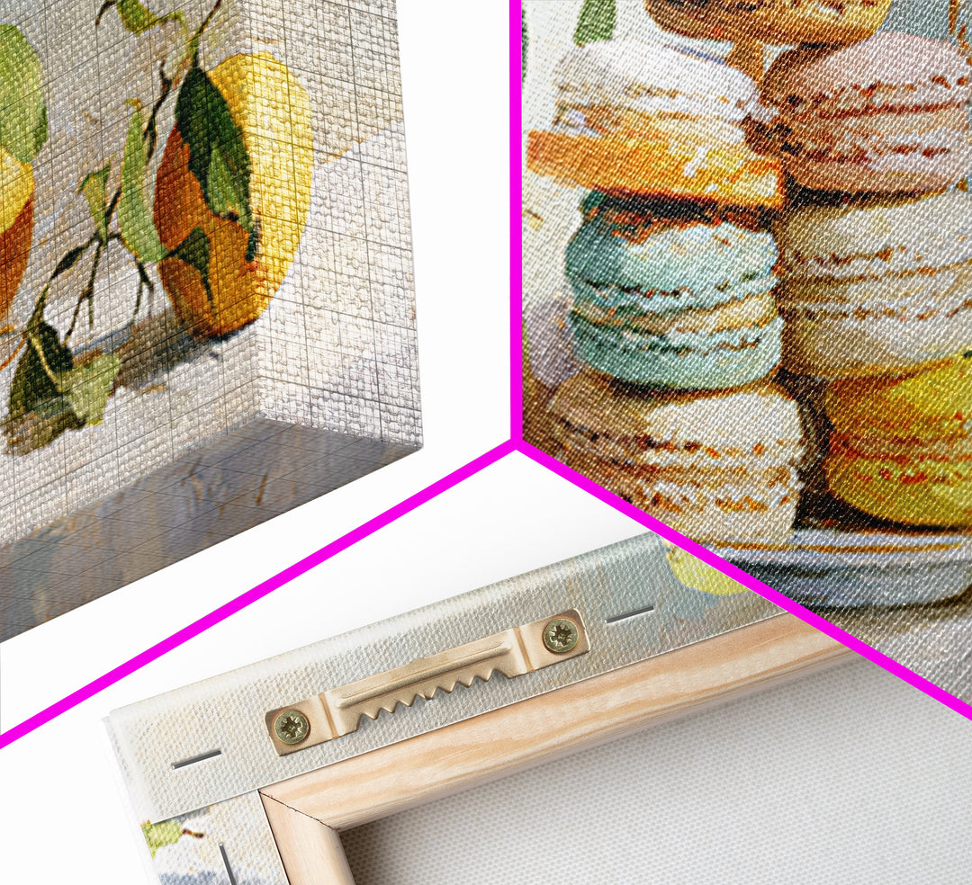 Single Perfect Macaron Tower Canvas Print, Bakery Art, Kitchen Prints, Bakery Decor, Oil Painting, Patisserie, Fine Art, BAK-2x1-47