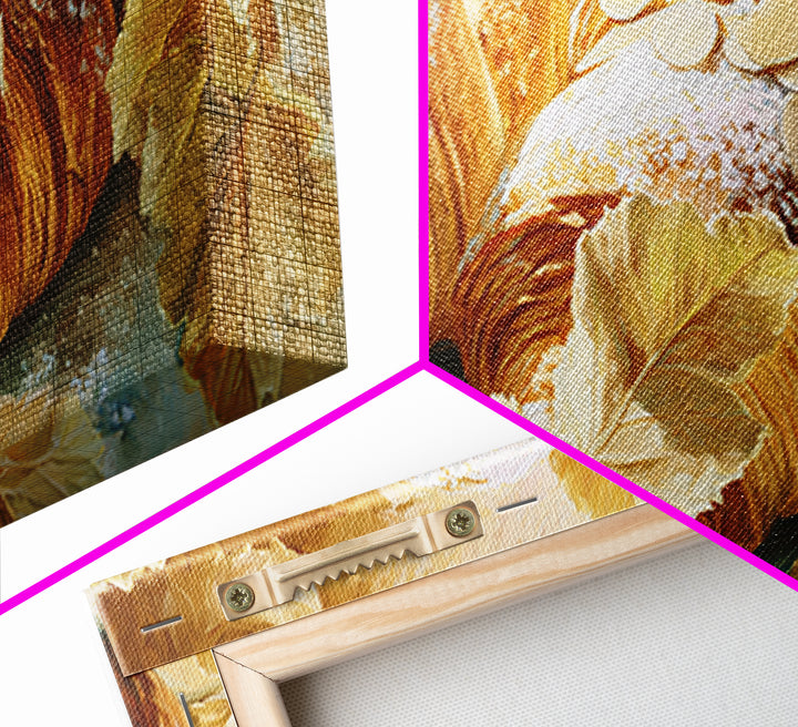 Almond Croissant Closeup Framed Canvas Print, Bakery Art, Aesthetic Wall Art, Bakery Decor, Watercolor Art, Patisserie, BAK-2x1-59