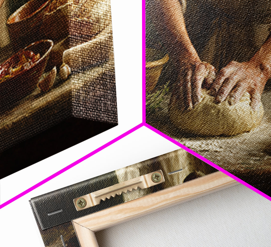 Baker Hands Shaping Dough Canvas Print, Bakery Art, Watercolor Painting, Bakery Decor, Fine Art, Patisserie, Aesthetic Wall Art, BAK-2x1-61