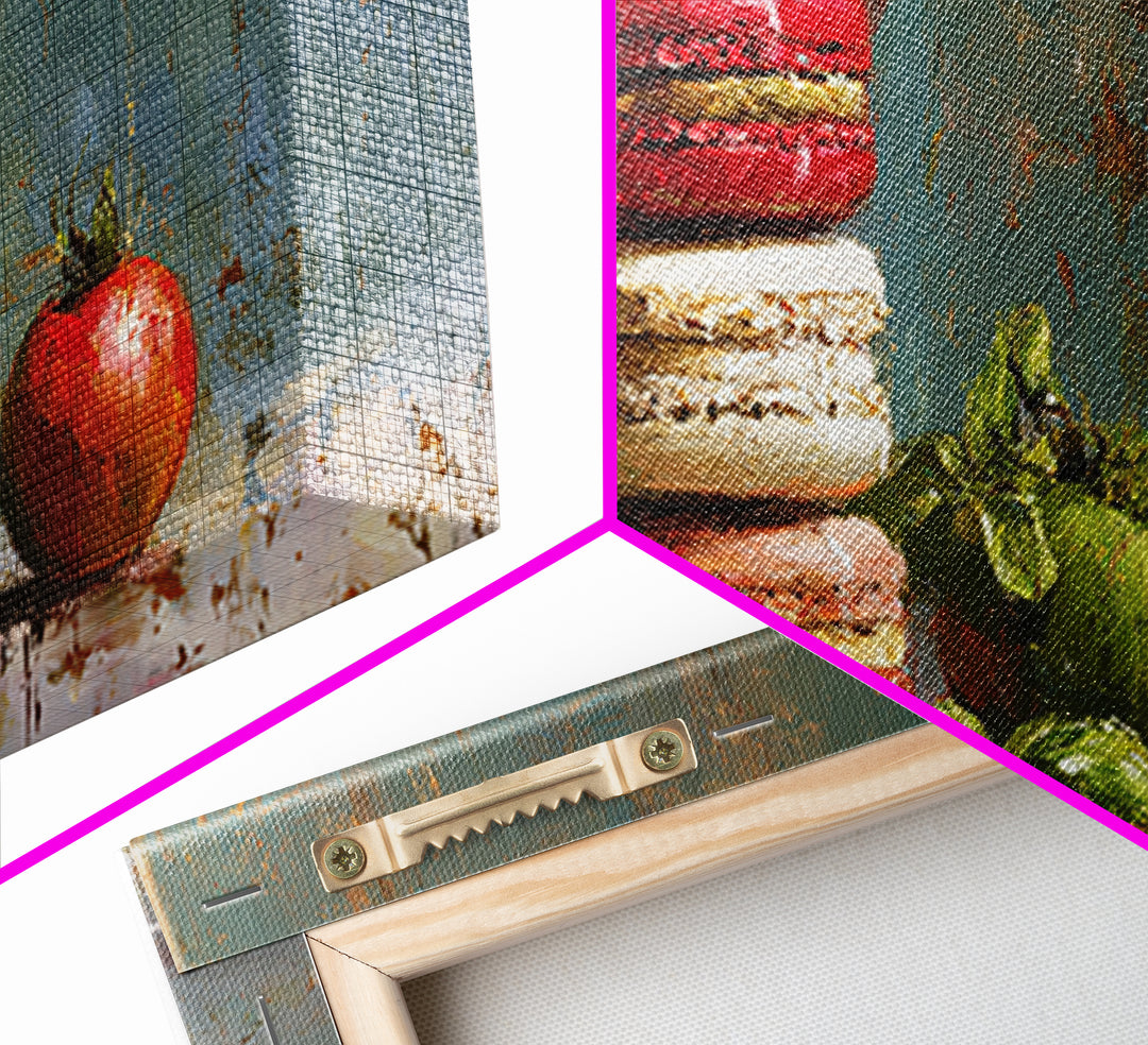 Single Perfect Macaron Tower Canvas Print, Bakery Art, French Wall Art, Bakery Decor, Abstract Art, Patisserie, Room Decor, BAK-2x1-71