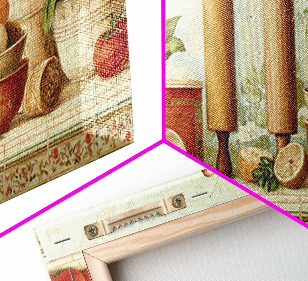 Patisserie Pattern of Rolling Pins and Pastries Canvas Print, Bakery Art, Coffee Wall Art, Bakery Decor, Fine Art, Patisserie, BAK-2x1-89