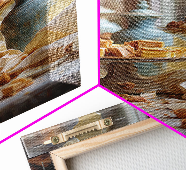 French Patisserie Window Display of Pastel Pastries Canvas Print, Bakery Art, Contemporary Art, Bakery Decor, Patisserie, BAK-2x3-10