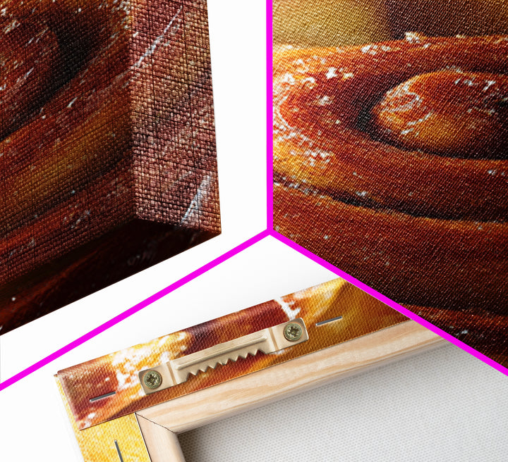Cinnamon Rolls in a Warm Country Kitchen Framed Canvas Print, Bakery Art, Contemporary Art, Bakery Decor, Fine Art, Patisserie, BAK-2x3-19