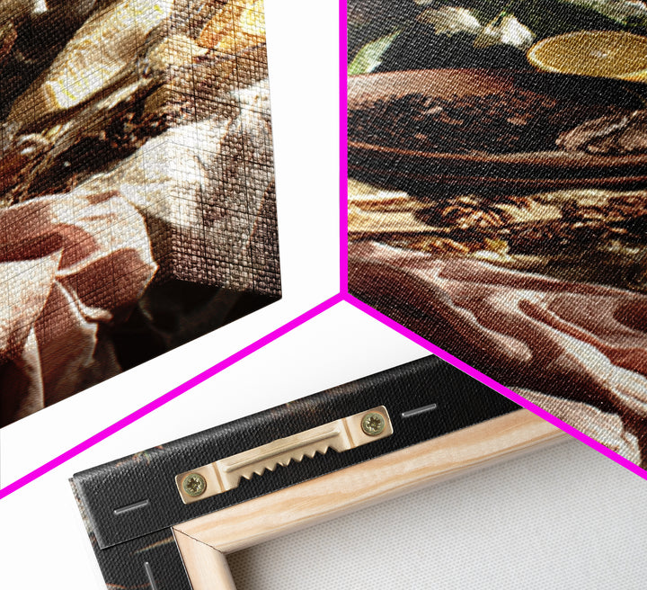 Chocolate Truffle Still Life Framed Canvas Print, Bakery Art, Kitchen Wall Art, Bakery Decor, Oil Painting, Patisserie, BAK-2x3-51