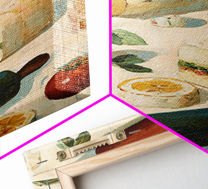 Patisserie Pattern of Rolling Pins and Pastries Canvas Print, Bakery Art, Kitchen Art Print, Bakery Decor, Fine Art, Patisserie, BAK-2x3-77