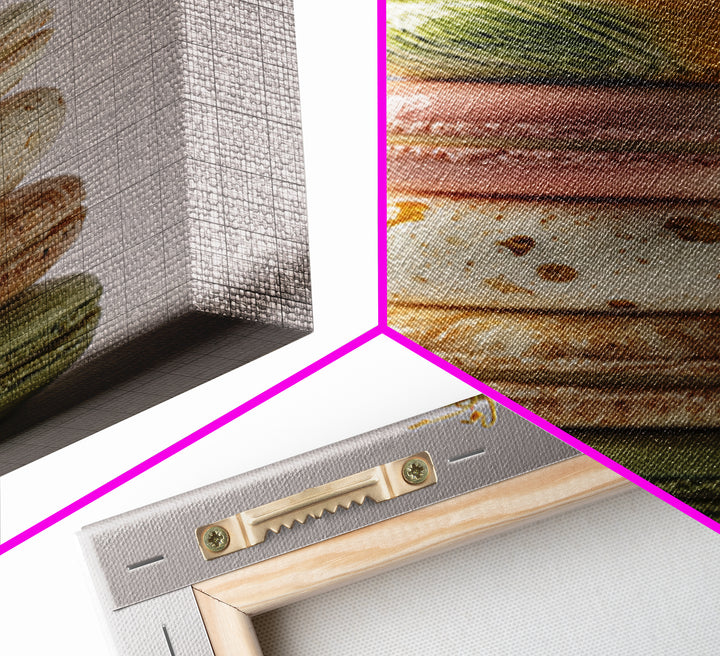 Single Perfect Macaron Tower Framed Canvas Print, Bakery Art, French Wall Art, Bakery Decor, Abstract Art, Patisserie, BAK-2x3-83