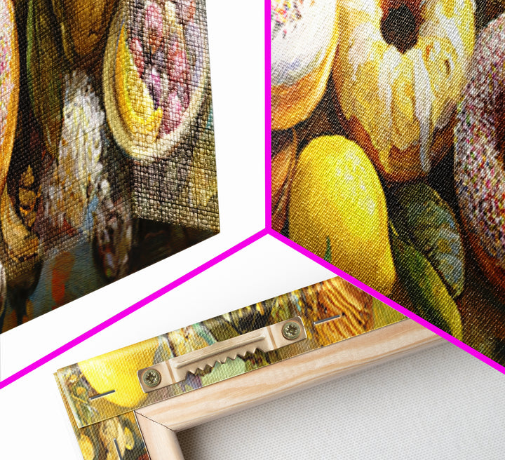 Whimsical Donut Assortment Canvas Print, Bakery Art, French Wall Art, Bakery Decor, Abstract Art, Patisserie, Room Decor, BAK-3x1-25