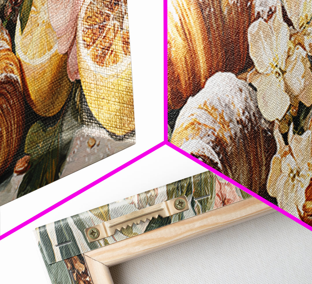 Almond Croissant Closeup Framed Canvas Print, Bakery Art, Statement Artwork, Bakery Decor, Fine Art, Patisserie, Art Print, BAK-3x1-7