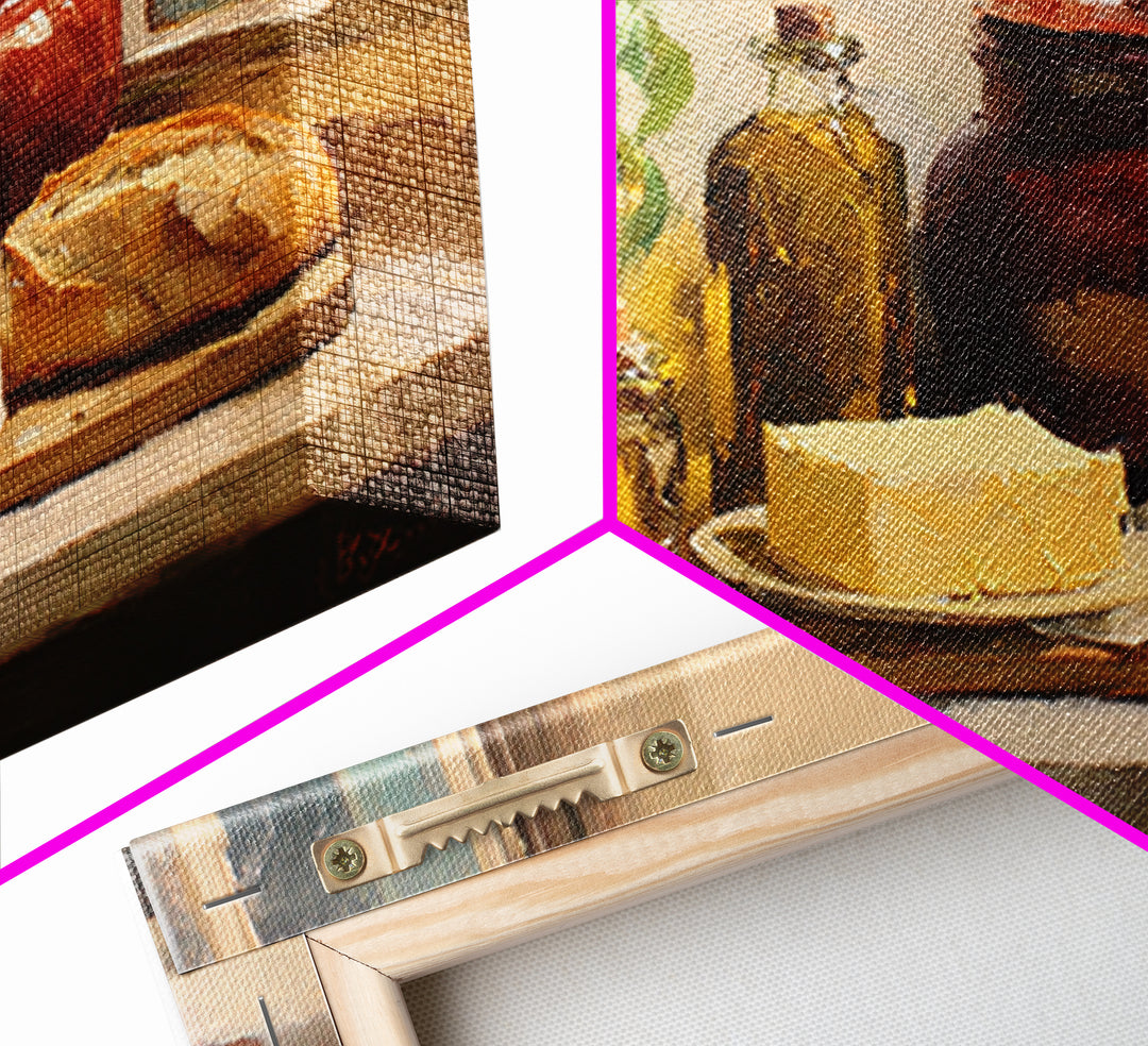 Baguette and Butter Still Life on Marble Canvas Print, Bakery Art, Neutral Wall Art, Bakery Decor, Fine Art, Patisserie, BAK-3x2-12