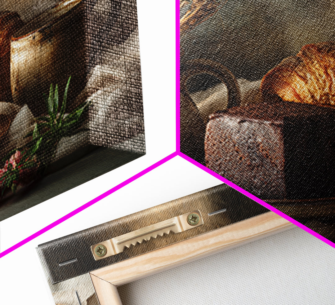 Chocolate Truffle Still Life Framed Canvas Print, Bakery Art, Fine Art, Bakery Decor, Patisserie, Textured Painting, BAK-3x2-23
