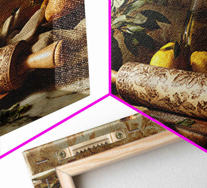 Patisserie Pattern of Rolling Pins and Pastries Framed Canvas Print, Bakery Art, French Wall Art, Bakery Decor, Abstract Art, BAK-3x2-25